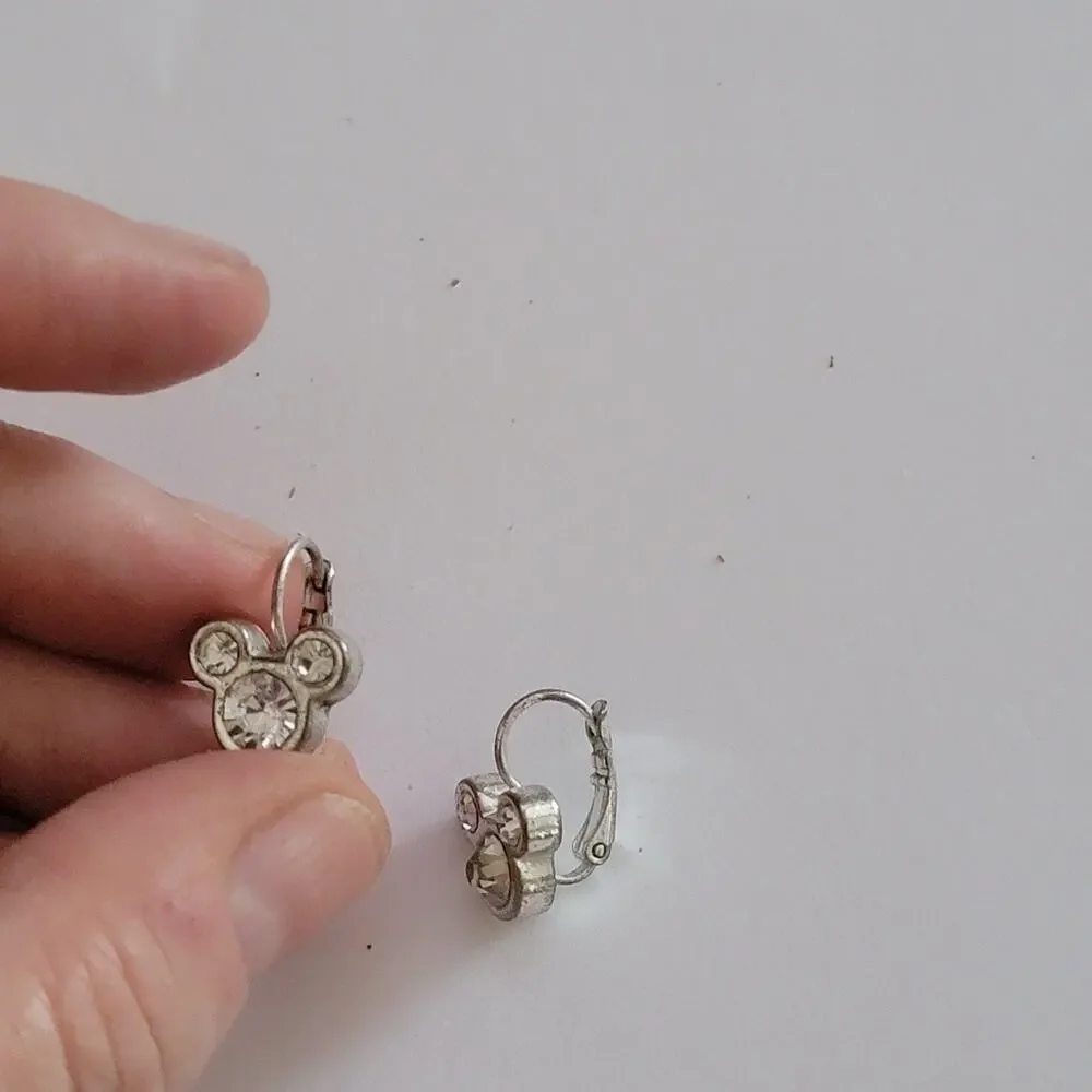 Girls Watch Silver Case Crystal Mouse Head Charm Jewelry Clasp Casual Cute